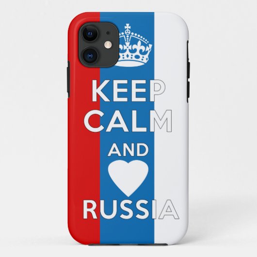 Behalten Sie Ruhe u. Liebe Russland Case-Mate iPhone Hülle (Rückseite)