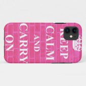 Behalten Sie Ruhe u. machen Sie Rosa weiter Case-Mate iPhone Hülle (Rückseite (Horizontal))