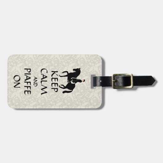 Behalten Sie Ruhe u. Piaffe auf Dressage Gepäckanhänger (Vorderseite horizontal)