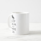 Behalten Sie Ruhe u. Piaffe auf Dressage Kaffeetasse (Vorderseite Links)