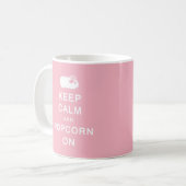 Behalten Sie Ruhe u. Popcorn auf Tasse (Vorderseite Links)