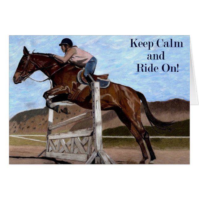 Behalten Sie Ruhe u. reiten Sie an! Pferdepullover (Vorderseite (Horizontal))