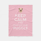 Behalten Sie Ruhe u. Snuggle Ihr Puggle - Fleecedecke (Vorderseite)