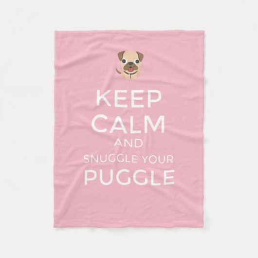 Behalten Sie Ruhe u. Snuggle Ihr Puggle - Fleecedecke (Vorderseite)