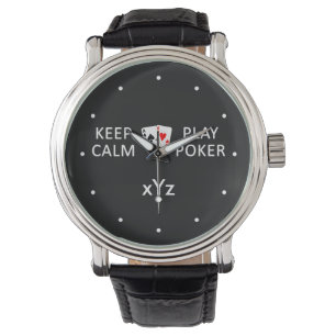 BEHALTEN Sie RUHE-u. SPIEL-POKER-Gewohnheitsuhren Armbanduhr