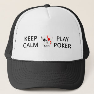 BEHALTEN Sie RUHE-u. SPIEL-POKER-Hut - Farbe zu Truckerkappe