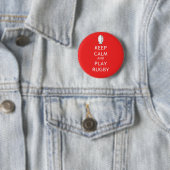 Behalten Sie Ruhe-u. Spiel-Rugby Button (Beispiel)
