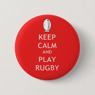 Behalten Sie Ruhe-u. Spiel-Rugby Button