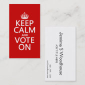 Behalten Sie Ruhe und Abstimmung an Visitenkarte (Vorne/Hinten)