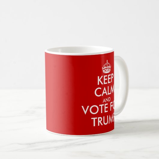 Behalten Sie Ruhe und Abstimmung für politische Kaffeetasse (VorderseiteRechts)