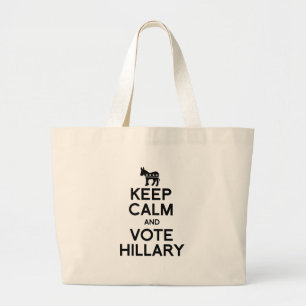 BEHALTEN Sie RUHE UND ABSTIMMUNG HILLARY.png Jumbo Stoffbeutel