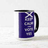 Behalten Sie Ruhe und Abstimmung ja Tasse (VorderseiteRechts)