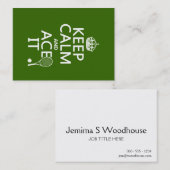 Behalten Sie Ruhe und Ace sie (Tennis) (in Visitenkarte (Vorne/Hinten)