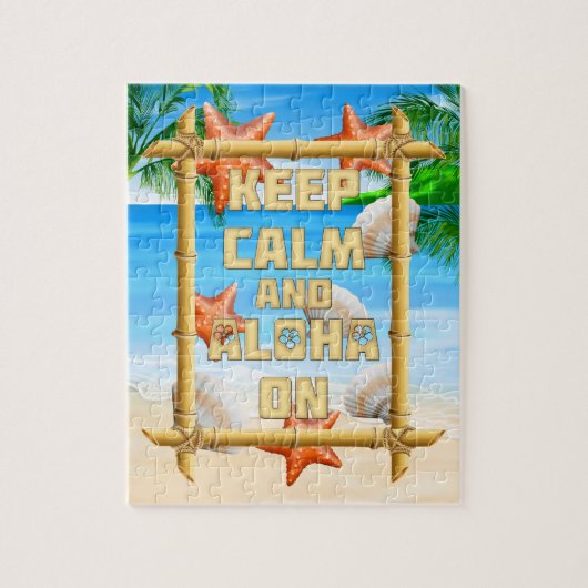 Behalten Sie Ruhe und Aloha an Puzzle (Vertikal)