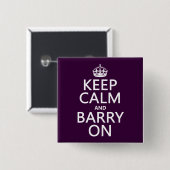 Behalten Sie Ruhe und Barry auf (irgendeine Farbe) Button (Vorne & Hinten)