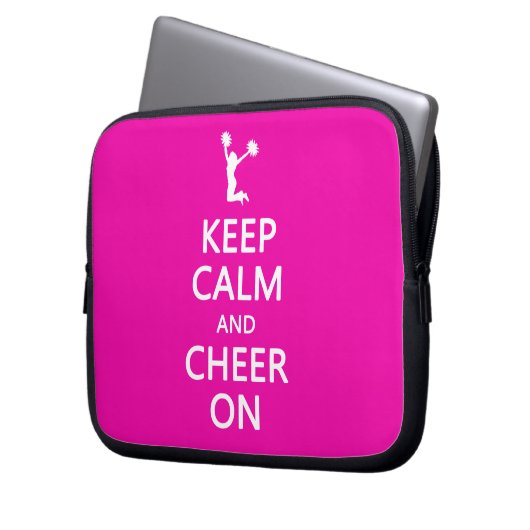 Behalten Sie Ruhe und Beifall an, Cheerleader-Rosa Laptopschutzhülle (Vorderseite Links)