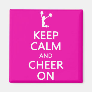Behalten Sie Ruhe und Beifall an, Cheerleader-Rosa Magnet