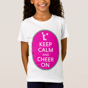Behalten Sie Ruhe und Beifall an, Cheerleader-Rosa T-Shirt