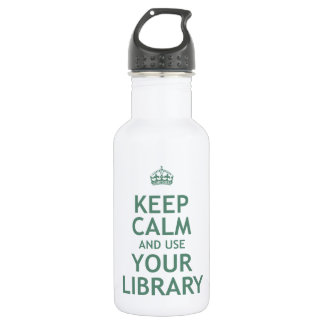 Behalten Sie Ruhe und benutzen Sie Ihre Bibliothek Trinkflasche