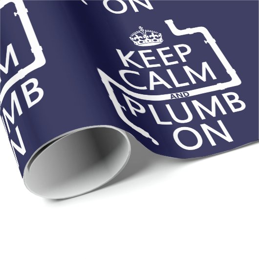 Behalten Sie Ruhe und Blei auf Geschenkpapier (Rolleneckpunkt)