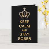 Behalten Sie Ruhe und bleibe Sie nüchtern Karte (Gelbe Blume)