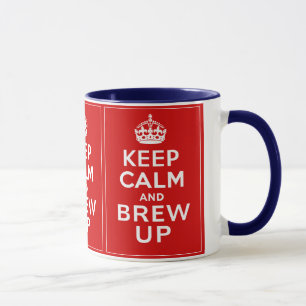 Behalten Sie Ruhe und Brew oben Tasse