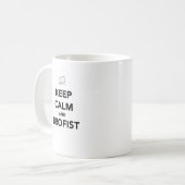Behalten Sie Ruhe und Bro Faust-Tasse Kaffeetasse (Vorderseite Links)