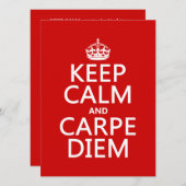 Behalten Sie Ruhe und Carpe Diem Einladung (Vorne/Hinten)