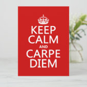 Behalten Sie Ruhe und Carpe Diem Einladung (Stehend Vorderseite)