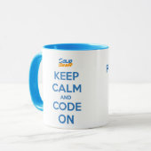 Behalten Sie Ruhe und Code Tasse (Vorderseite Links)