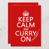 Behalten Sie Ruhe und Curry an Einladung (Vorne/Hinten)