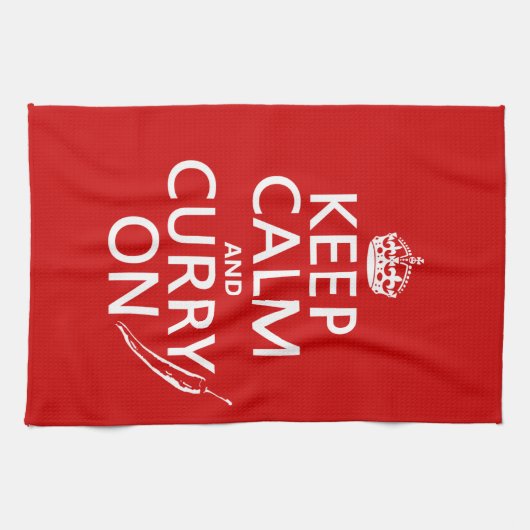 Behalten Sie Ruhe und Curry an Handtuch (Horizontal)