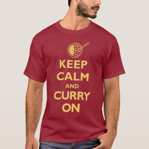 Behalten Sie Ruhe und Curry auf (Dunkelheit) T-Shirt