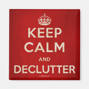 Behalten Sie Ruhe und Declutter Kühlschrankmagnet