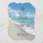 Behalten Sie Ruhe und denken Sie an den Strand Einladung (Vorne/Hinten)