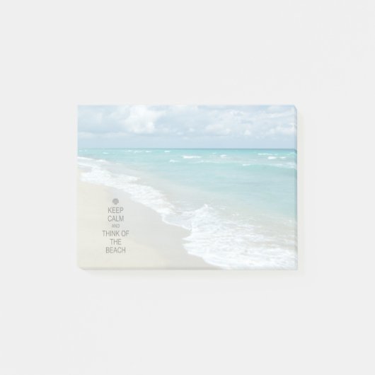 Behalten Sie Ruhe und denken Sie an den Strand Post-it Klebezettel (Vorderseite)