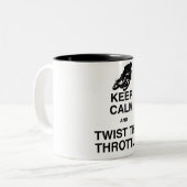 Behalten Sie Ruhe und Drehung die Drossel Zweifarbige Tasse (Vorderseite Links)