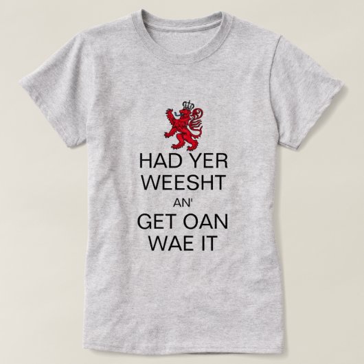 Behalten Sie Ruhe und erhalten Sie an mit ihr T-Shirt (Design vorne)