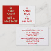behalten Sie Ruhe und erhalten Sie eine Massage II Visitenkarte (Vorne/Hinten)