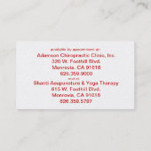 behalten Sie Ruhe und erhalten Sie eine Massage II Visitenkarte (Rückseite)