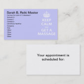 Behalten Sie Ruhe und erhalten Sie eine Massage Terminkarte (Vorne/Hinten)