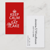 Behalten Sie Ruhe und essen Sie Kuchen Visitenkarte (Vorne/Hinten)