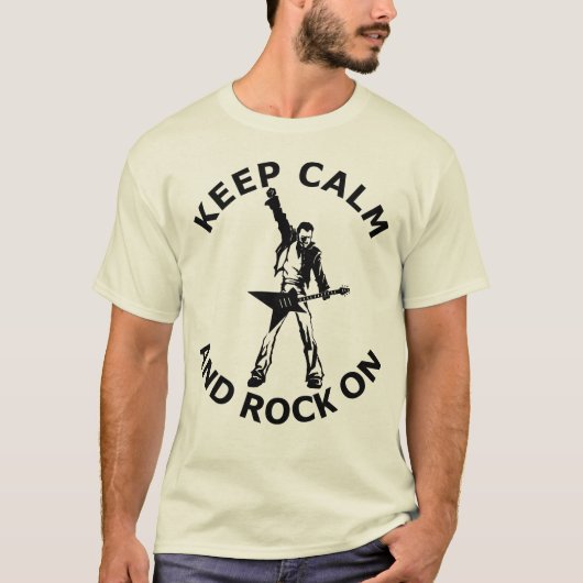 BEHALTEN SIE RUHE UND FELSEN AN T-Shirt (Vorderseite)