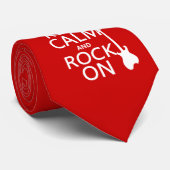 Behalten Sie Ruhe und Felsen auf (Gitarre) Krawatte (Gerollt)