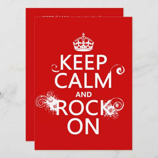 Behalten Sie Ruhe und Felsen auf (irgendeine Einladung (Vorne/Hinten)