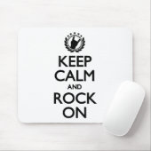 Behalten Sie Ruhe und Felsen auf schwarzem Mousepad (Mit Mouse)