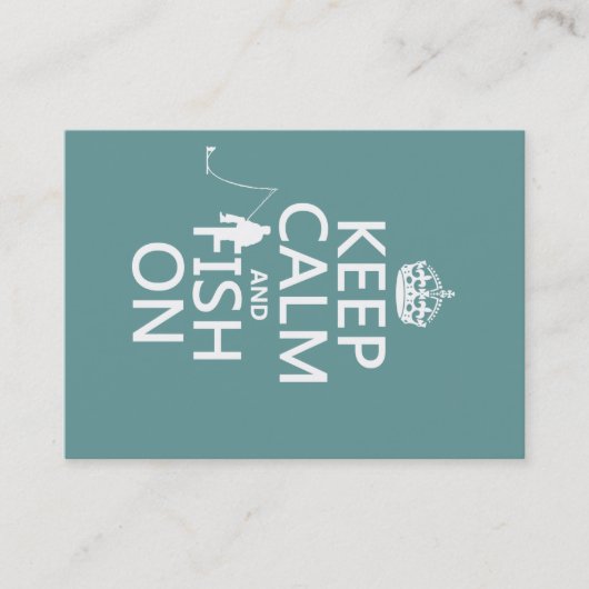 Behalten Sie Ruhe und Fische auf (alle Farben) Visitenkarte (Vorderseite)