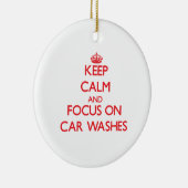 Behalten Sie Ruhe und Fokus auf Auto-Wäschen Keramikornament (Rechts)