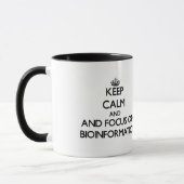 Behalten Sie Ruhe und Fokus auf Bioinformatik Tasse (Links)