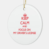 Behalten Sie Ruhe und Fokus auf dem meinem Keramik Ornament (Links)